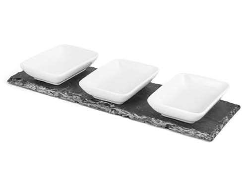 H&h set ardesia 30x10cm con 3 coppe in porcellana von H+H