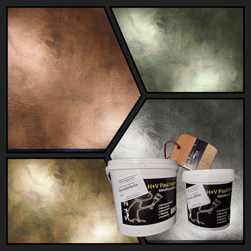 H+V Paul Kamm"® Creativ-Set Metallic Effekt Wandfarbe moderner Rost Effekt im Innenbereich Beton-Optik Sturm-Optik von H+V Paul Kamm
