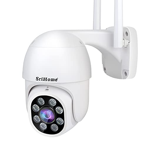 H+Y SriHome Outdoor Wifi Outdoor Kamera Full HD 1080P, SriHome IP-Kamera mit Nachtsicht, 1080P PTZ IP Überwachungskamera mit 350° Pan und 90° Neigung, Menschenerkennung, Bidirektionales Audio von H+Y