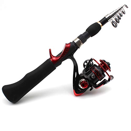 H/A ZYYDD Neue Ultra-Kurze 1,65m Carbon-Angelrute + 13BB Angelrolle, tragbare Reise rotierender Angelrute mit Rollenkombination, Forelle Sea Rod Set, Angelgerät ZYYDD (Color : Casting Rod+Reel) von H/A
