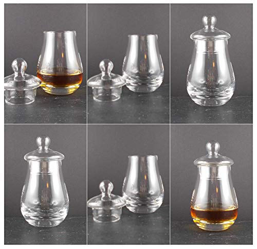 H-BO 6 Spey Dram Nosing Tasting Whisky Whiskey Gläser + 6 Glasdeckel von H-BO