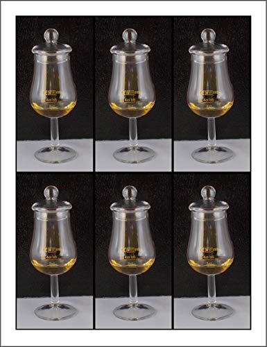 H-BO 6 Tasting Nosing Stil Gläser Form Signatory mit 6 Glasdeckel für edle Spirituosen, Transparent von H-BO