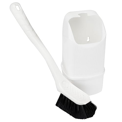 Klobürste WC Bürste klein Toilettenbürste Mini Bürste für Chemietoiletten Camping Boot Toilette Reinigung Zubehör mit Bürstenhalter Kunststoff Halter weiß Outdoor WC Garnitur Set Reisemobil Badezimmer von H-Collection