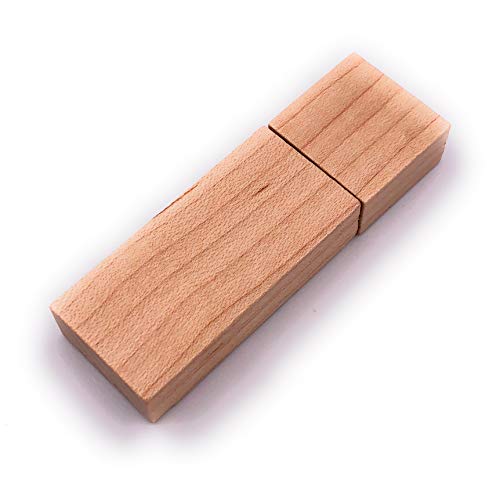 H-Customs Holz Box Eckig steckbar USB Stick 32 GB Speicher USB 2.0 von H-Customs