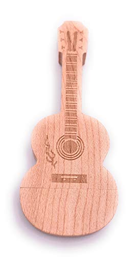 H-Customs Holz Gitarre aus echtem Holz USB Stick 128 GB USB 3.0 von H-Customs