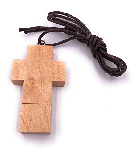 H-Customs Holz Kreuz USB Stick 16 GB Speicher USB 2.0 von H-Customs