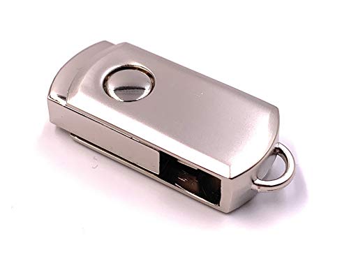 H-Customs Metall Box klappbar Silber Swivel USB Stick 16 GB USB 2.0 von H-Customs