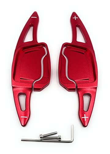 H-Customs Schaltwippen Shift Paddle Alu Rot kompatibel mit Audi 2020+ A3 A4 A5 A6 A7 A6 S3-8 V2 von H-Customs