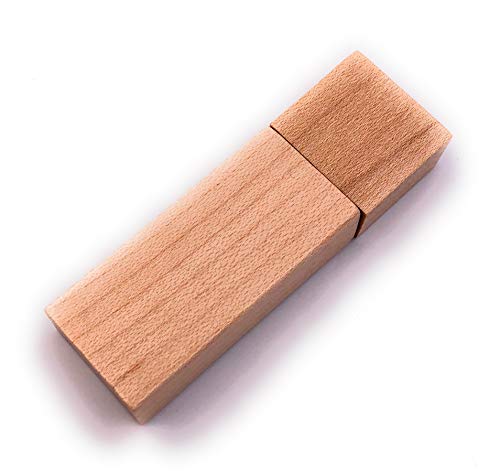 H-Customs USB Stick aus Holz mit magnetischer Verschlusskappe 16 GB Speicher USB 2.0 von H-Customs