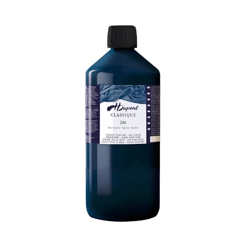 H DUPONT DU0601000246C - Peinture Sur Soie Classique Marine N°246 - Pot De 1 L - Colorants acides pour une qualité supérieure - Idéale pour les professionnels, grande contenance von H Dupont