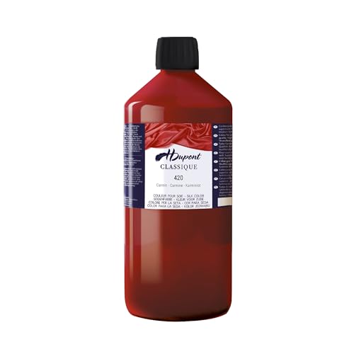 H DUPONT DU0601000420C - Peinture Sur Soie Classique Carmin N°420 - Pot De 1 L - Colorants acides pour une qualité supérieure - Idéale pour les professionnels, grande contenance von H Dupont