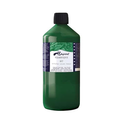 H DUPONT DU0601000617C - Peinture Sur Soie Classique Vert feuillage N°617 - Pot De 1 L - Colorants acides pour une qualité supérieure - Idéale pour les professionnels, grande contenance von H Dupont