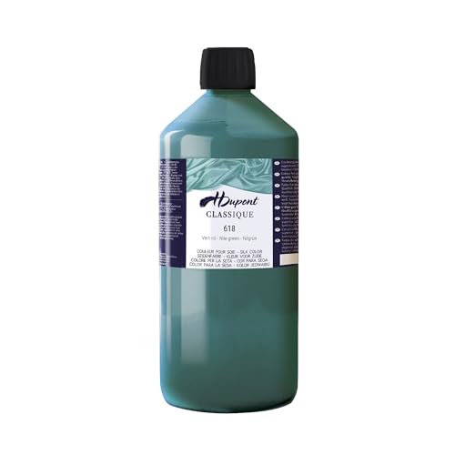 H DUPONT DU0601000618C - Peinture Sur Soie Classique Vert Nil N°618 - Pot De 1 L - Colorants acides pour une qualité supérieure - Idéale pour les professionnels, grande contenance von H Dupont