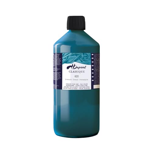 H DUPONT DU0601000620C - Peinture Sur Soie Classique Emeraude N°620 - Pot De 1 L - Colorants acides pour une qualité supérieure - Idéale pour les professionnels, grande contenance von H Dupont