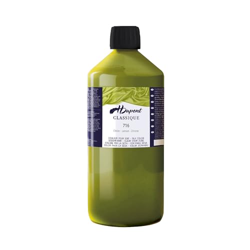 H DUPONT DU0601000716C - Peinture Sur Soie Classique Citron N°716 - Pot De 1 L - Colorants acides pour une qualité supérieure - Idéale pour les professionnels, grande contenance von H Dupont