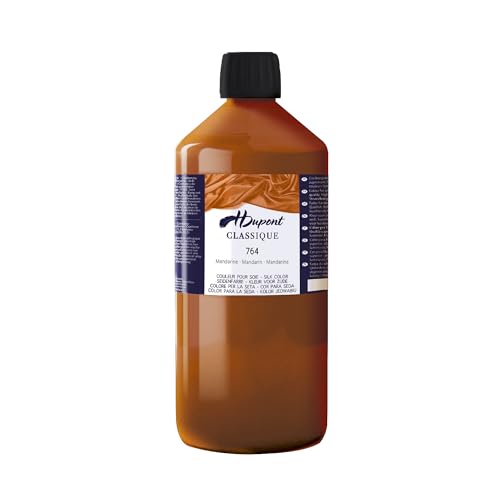 H DUPONT DU0601000764C - Peinture Sur Soie Classique Mandarine N°764 - Pot De 1 L - Colorants acides pour une qualité supérieure - Idéale pour les professionnels, grande contenance von H Dupont