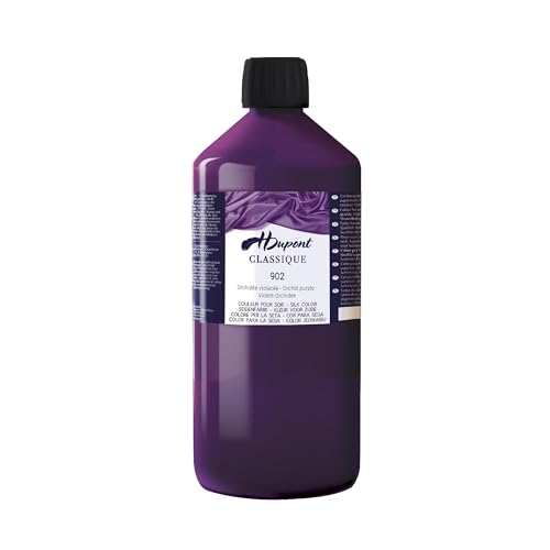 H DUPONT DU0601000902C - Peinture Sur Soie Classique Orchidée Violacée N°902 - Pot De 1 L - Colorants acides pour une qualité supérieure - Idéal pour les professionnels, grande contenance von H Dupont