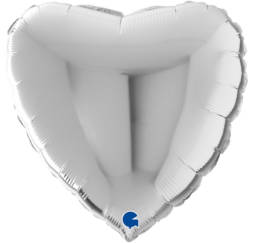 H-Erzmade Luftballon Ballon - Folienballon Herz silber 56cm von H-Erzmade