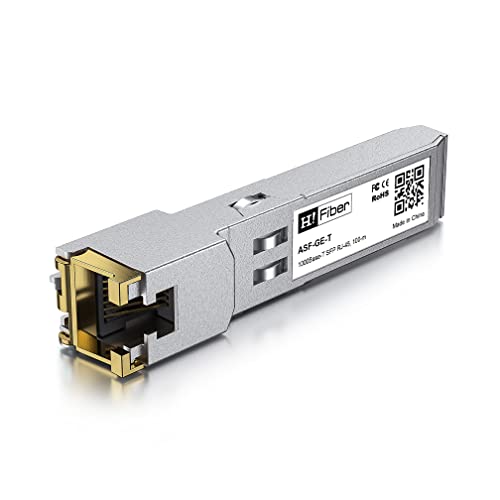 1000BASE-T SFP Transceiver, SFP zu RJ45, 1.25G Kupfer SFP zu Ethernet Modul Kompatibel mit Cisco GLC-T/SFP-GE-T, MA-SFP-1GB-TX, Ubiquiti UniFi UF-RJ45-1G, Mikrotik S-RJ01, Netgear AGM734... von H!Fiber.com