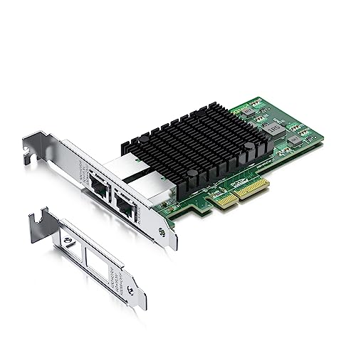 H!Fiber.com 10G NIC,2 Ports RJ45,10GbE Ethernet Network Card,SPEC Compatible to X550-T2,with Intel X550-AT2 Controlle,Support Windows Server/Linux/VMware (not Support X11, MAC) von H!Fiber.com