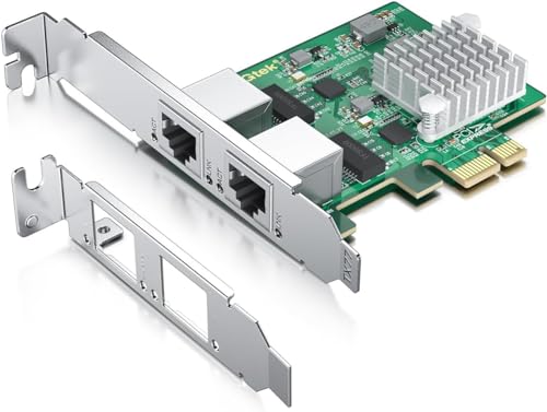 H!Fiber.com 2.5G NIC,Dual RJ45 Ports,Ethernet Netzwerk-Karte,2.5GbE CNA,mit Realtek RTL8125 Chip,Unterstützung Windows Server/Linux/VMware (Nicht Unterstützung X11, MAC) von H!Fiber.com