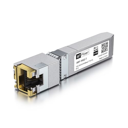 10GBASE-T SFP+ Transceiver 30 Meters, SFP+ zu RJ45, 10G SFP+ zu Ethernet Modul Kompatibel mit Cisco SFP-10G-T-S, MA-SFP-10GB-T, Ubiquiti UniFi UF-RJ45-10G, Mikrotik S+RJ10, Netgear AXM765... von H!Fiber.com