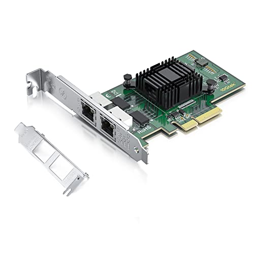 H!Fiber.com 1.25G Ethernet Netzwerk-Karte,Dual RJ45 NIC,1.25GbE CNA,funktional kompatibel zu I350-T2,mit Intel I350 Chip,Unterstützung Windows Server/Linux/VMware (Nicht Unterstützung X11, MAC) von H!Fiber.com
