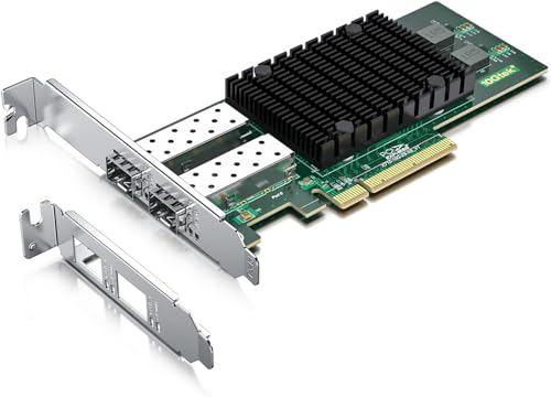 H!Fiber.com 10G Ethernet Netzwerk-Karte,2 Ports SFP+ NIC,10GbE CNA,Function Equal zu X710-DA2,mit Intel X710-BM2 Chip,Unterstützung Windows Server/Linux/VMware (Nicht Unterstützung X11, MAC) von H!Fiber.com