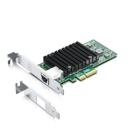 H!Fiber.com 10G Ethernet Netzwerk-Karte,RJ45 NIC,10GbE CNA,Function Equal zu X550-T1,mit Intel X550-AT2 Chip,Unterstützung Windows Server/Linux/VMware (Nicht Unterstützung X11, MAC) von H!Fiber.com