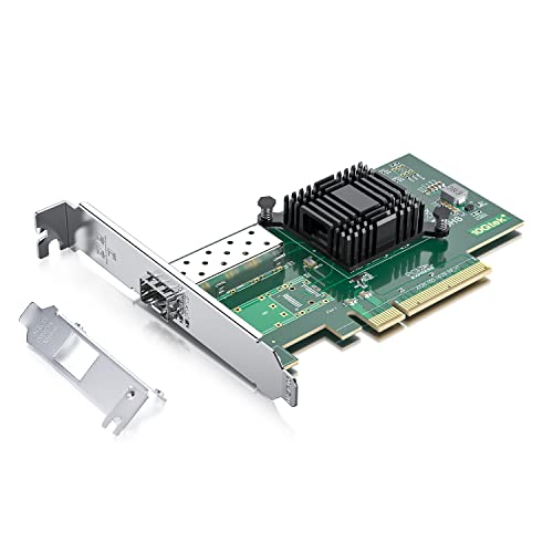 H!Fiber.com 10G Ethernet Netzwerk-Karte,SFP+ NIC,10GbE CNA,funktional kompatibel zu X520-DA1,mit Intel 82599EN Controller,Unterstützung Windows Server/Linux/VMware (Nicht Unterstützung MAC) von H!Fiber.com