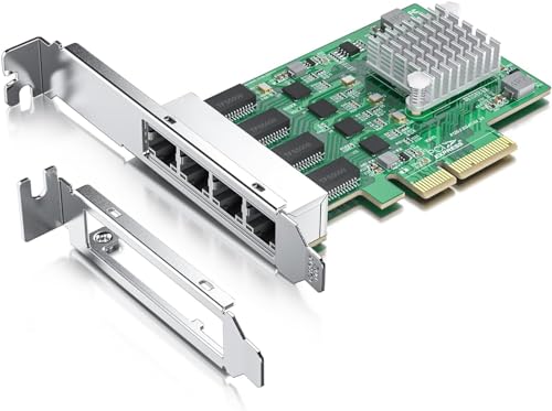 H!Fiber.com 2.5G Ethernet Netzwerk-Karte, 4 Ports RJ45 NIC,2.5GbE CNA,mit Realtek RTL8125 Chip,Unterstützung Windows Server/Linux/VMware (Nicht Unterstützung X11, MAC) von H!Fiber.com