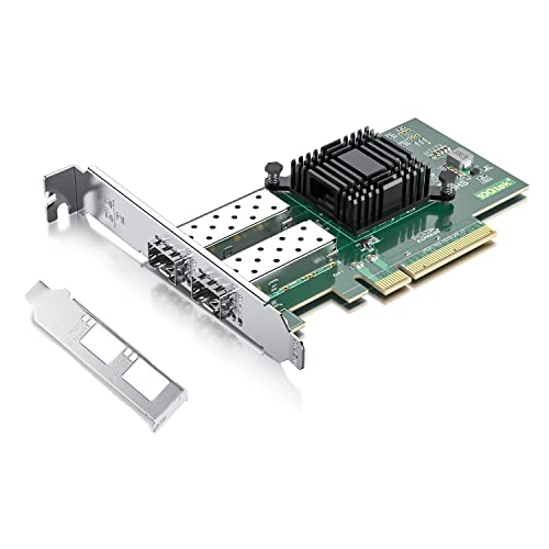H!Fiber.com 20G Ethernet Netzwerk-Karte,2 Ports SFP+ NIC,10GbE CNA,SPEC Equal zu X520-DA2,mit Intel 82599ES Controller,Unterstützung Windows Server/Linux/VMware (Nicht Unterstützung MAC) von H!Fiber.com