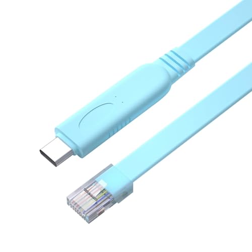 H!Fiber.com USB-C Cisco Konsolenkabel mit FTDI Chip, USB Typ C auf RJ45 Serieller Adapter Unverzichtbares Zubehör von Cisco, NETGEAR, Ubiquity, LINKSYS, TP-Link Router/Switches für Laptops, 1.8m/6ft von H!Fiber.com