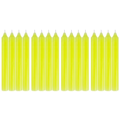 16 Stück Stabkerzen Neon Gelb, Leuchterkerzen, Kronkerzen Länge 17cm, Durchmesser 2 cm 16 Stück Stabkerzen Neon Gelb, Leuchterkerzen, Kronkerzen Länge 17cm, Durchmesser 2 cm von H HANSEL HOME