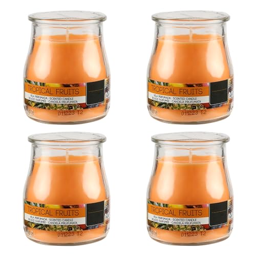 4 Stück Duftkerzen Tropische Früchte, Duftkerzen Zimtstange im Glas 24 Stunden Verbrennung 4 Stück Duftkerzen Tropische Früchte, Duftkerzen Zimtstange im Glas 24 Stunden Verbrennung von H HANSEL HOME