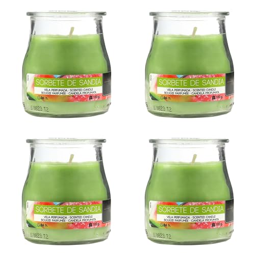 4 Stück Duftkerzen Wassermelonensorbet, Duftkerzen Wassermelonensorbet im Glas 24 Stunden Verbrennung 4 Stück Duftkerzen Wassermelonensorbet, Duftkerzen Wassermelonensorbet im Glas 24 Stunden Verbrennung von H HANSEL HOME