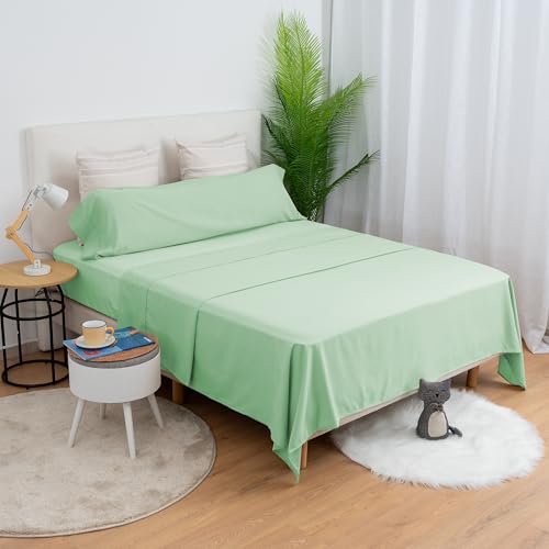H HANSEL HOME Bettwäsche-Set 4-Teilig für 150x190/200cm Bett 100% Microfaser atmungsaktiv,Enthält 1 Bettlaken, 1 Spannbettlaken und 2 Kissenbezug - Grün H HANSEL HOME Bettwäsche-Set 4-Teilig für 150x190/200cm Bett 100% Microfaser atmungsaktiv,Enthält 1 Bettlaken, 1 Spannbettlaken und 2 Kissenbezug - Grün von H HANSEL HOME