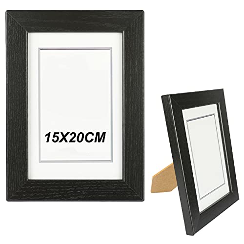 H HANSEL HOME Holz Bilderrahmen 15x20cm, Holz Fotorahmen Schwarz mit Glasplatte für Tisch und Wand H HANSEL HOME Holz Bilderrahmen 15x20cm, Holz Fotorahmen Schwarz mit Glasplatte für Tisch und Wand von H HANSEL HOME