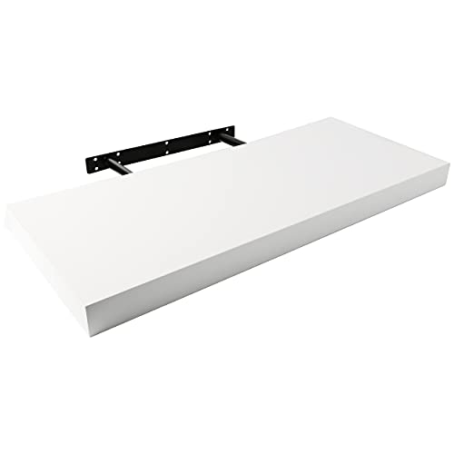 Wandregal 60 x 25 x 4 cm, Schwebend Hängeregal weiße Farbe, Wandboard Bücherregal Regale Dekorativ maximale Belastung 25kg von H HANSEL HOME