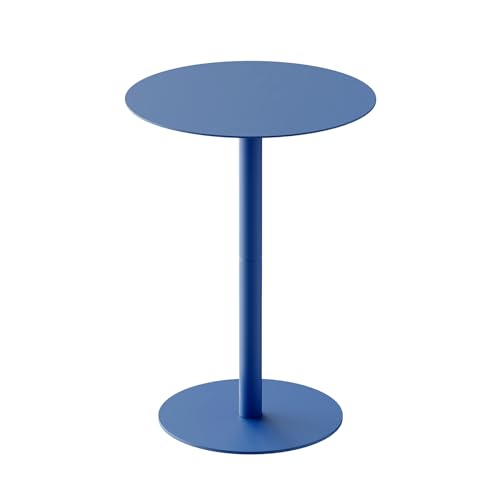 HOMEWINS Runder Beistelltisch in Blau, Hochwertige Metall Matte Textur, Modern Design Couchtisch, Nachttisch, Kaffeetisch, Sofatisch - B40 x H60 cm von H HOMEWINS