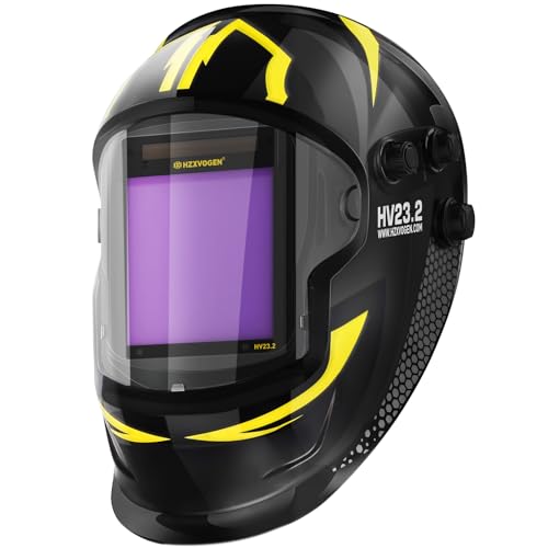 HXZVOGEN Schweißhelm, Automatik Schweißmaske Solar Wahre Farbe Schweißhelm, automatischer Verdunkelung Inklusive，Hohe Qualität und Gute Sicht，4 Arc Sensor Wide Shade 4/5-9/9-13 Schweißermaske von H HZXVOGEN