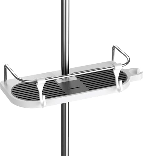 Hawsam Ohne Bohren Duschablage für die Duschstange - Badezimmer Dusche Rack Verstellbar Höhe, Für Duschstange mit Durchmesser von 19mm - 25mm von H Hawsam