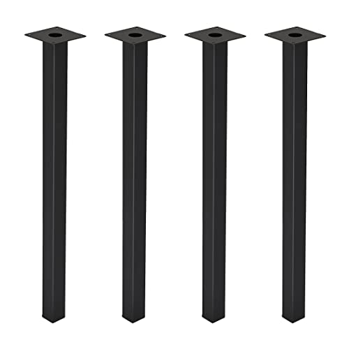 H JINHUI Tischbeine aus Metall, 4er-Set, 70 cm Möbelbeine, Schwarze gerade Schrankbeine, robuste Couchtischbeine, Sofa-Bar-Tisch-Bettbeine, mit Schrauben und Bodenschonern für Heimbüro-Esszimmer von H JINHUI