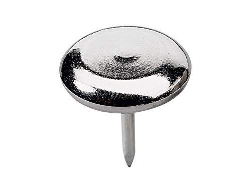 HKB® 100 Stück Metallgleiter mit Nagel | ø 18 mm | Silber vernickelt von H K B