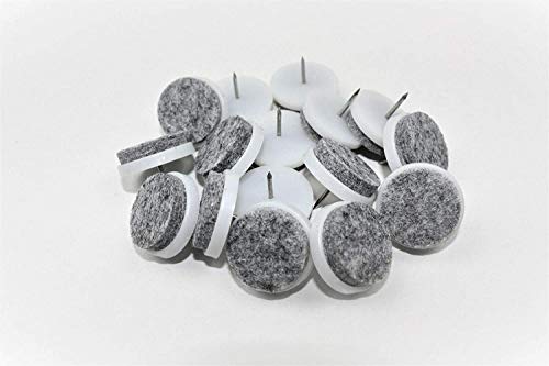 HKB® 16 Stück Filzgleiter mit Stift zum Nageln | ø28mm | weiß Artikel: 2278 von H K B