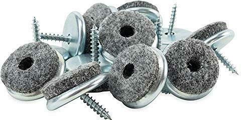 HKB® 20 Stück Parkett-Gleiter/Filzgleiter | ø20mm | vernickelt von H K B