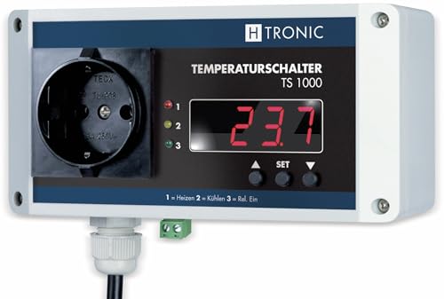 H-Tronic 4485 1 11 44 85 TS 1000 Temperaturschalter-55-850 °C 3000W, Weiß, Blau, Schwarz von H-Tronic