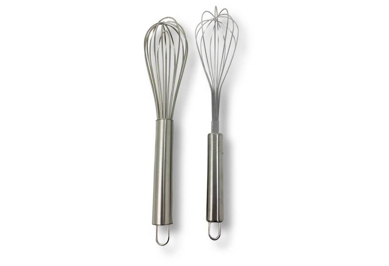 H-basics Schneebesen 2er Set Schneebesen – in Silber – 2 Stück Rührbesen – Schneebesen Set zum Rühren, Mischen, Quirlen von H-basics