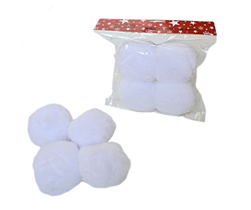 H&B 4er Set Schneebälle Deko Weihnachtsdeko Winterdeko Ø ca. 5 cm von H&B