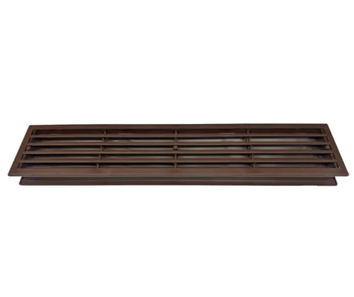 H&C VENT Lüftungsgitter 457 x 92 mm 2 Seiten PVC - HVAC Türlüftungsabdeckung - Quadratisches Kunststoff Luftzufuhrsystem Element (Braun, 457 x 92 mm) von H&C VENT